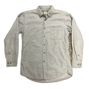 Uniqlo Men'smGray Fine Wale Corduroy Long Sleeve Button Down Work Shirt Size M